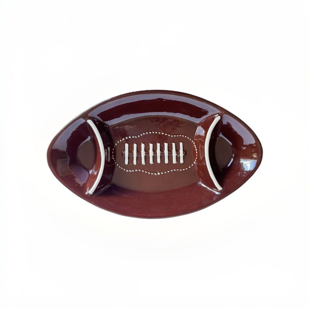 Muckleshoot Casino Football Chip & Dip Bowl 3 Section Tray Party Tailgating 16"